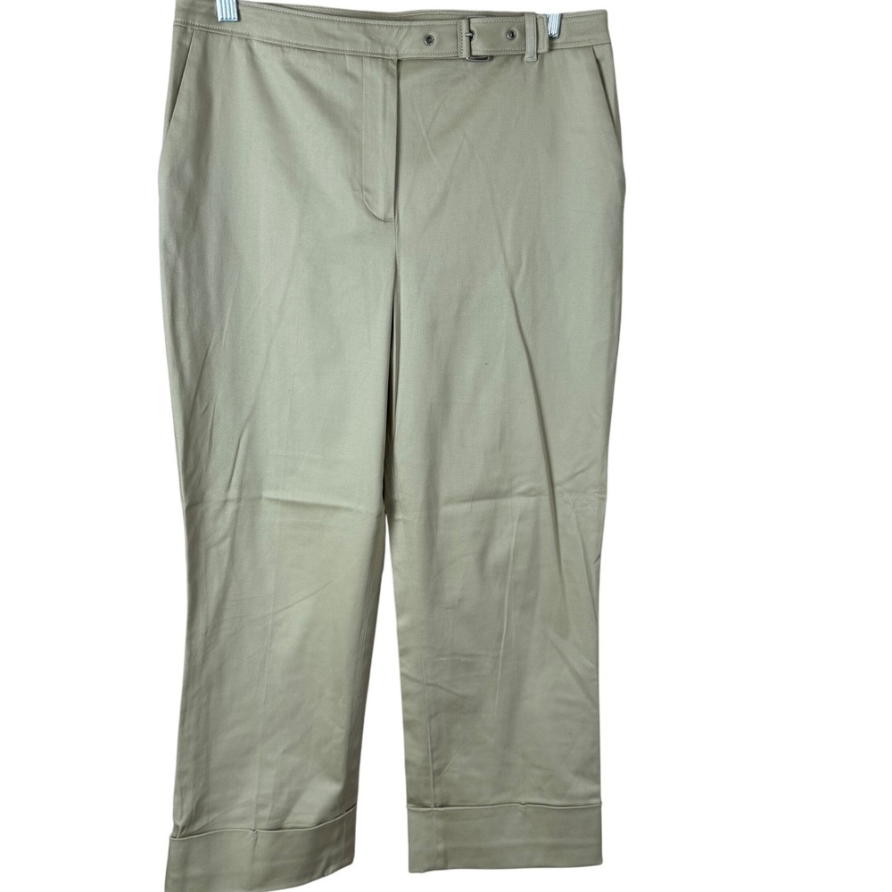 Ann Taylor LOFT Tan Stretch Cropped Cuffed Pants Women's Size 6
